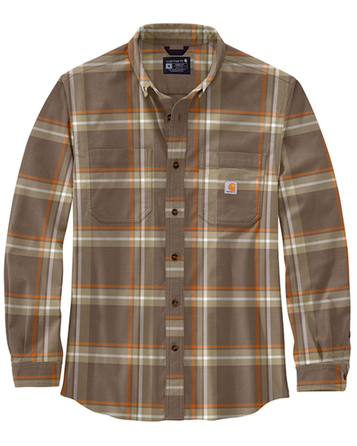 Image #1 - Carhartt Men's Relaxed Fit Midweight Plaid Print Long Sleeve Button-Down Flannel Work Shirt, , hi-res