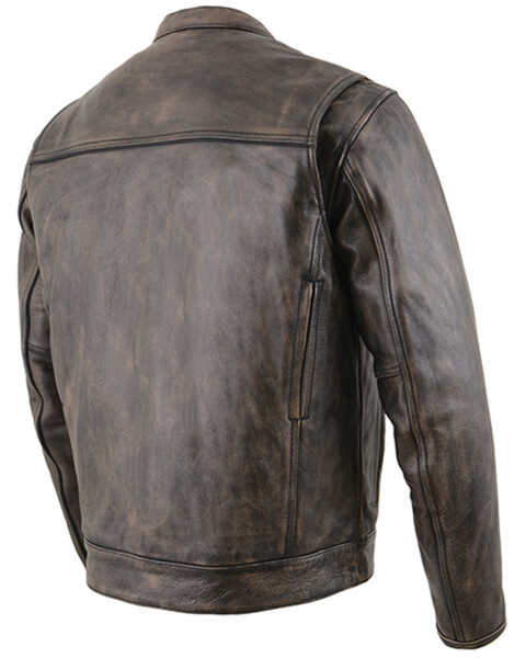 Image #2 - Milwaukee Leather Men's Distressed Concealed Carry Leather Motorcycle Jacket , Black, hi-res