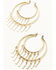 Image #2 - Shyanne Women's Ridge Canyon Fringe Hoop Earrings, Gold, hi-res
