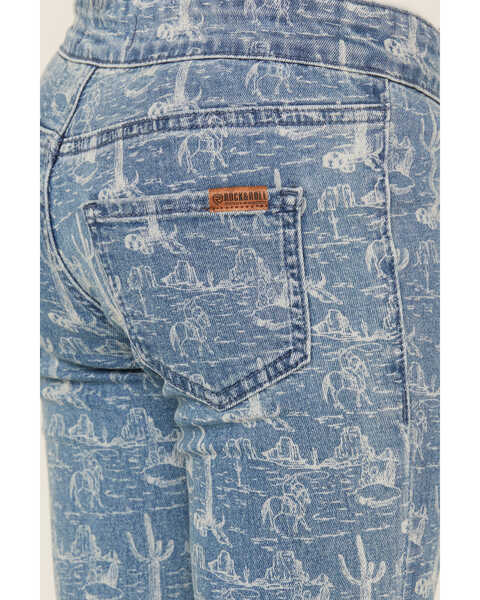 Image #4 - Rock & Roll Denim Girls' Medium Wash Conversation Print Flare Jeans, Medium Wash, hi-res