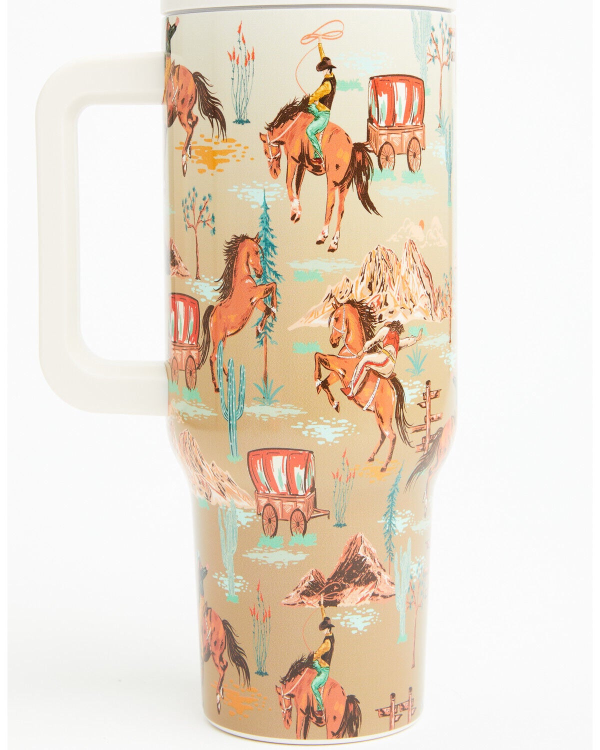 Boot Barn Cowboy Round Up 40oz Tumbler with Built-In Straw, Brown, hi-res