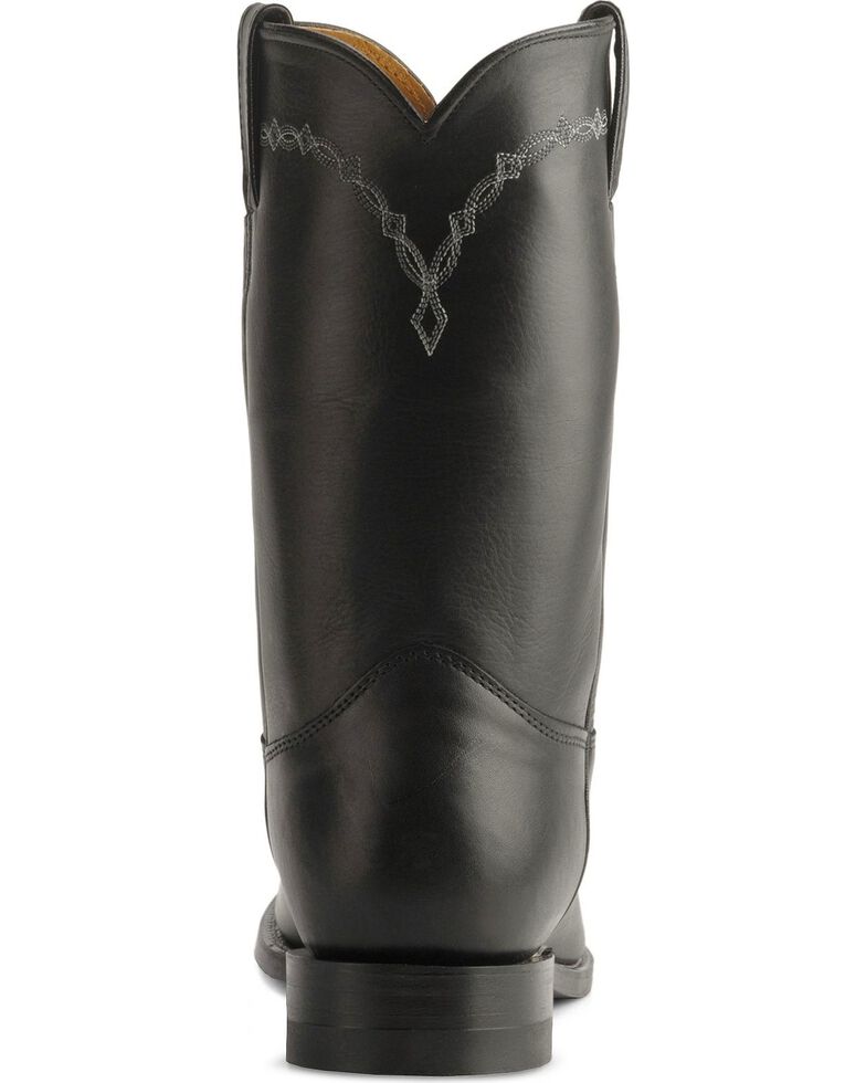 Justin Black Classic Roper Boots Round Toe Sheplers