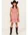 Image #1 - Shyanne Girls' Overlay Tiered Dress, Red, hi-res