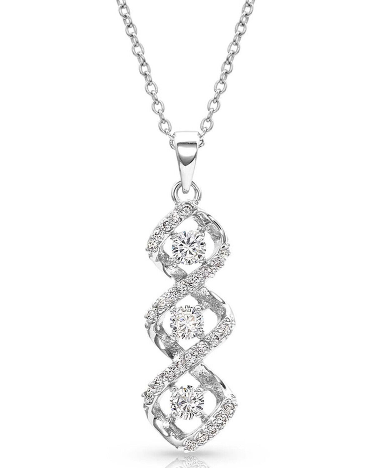 Montana Silversmiths Women's Lassoed Starlight Necklace, Silver, hi-res
