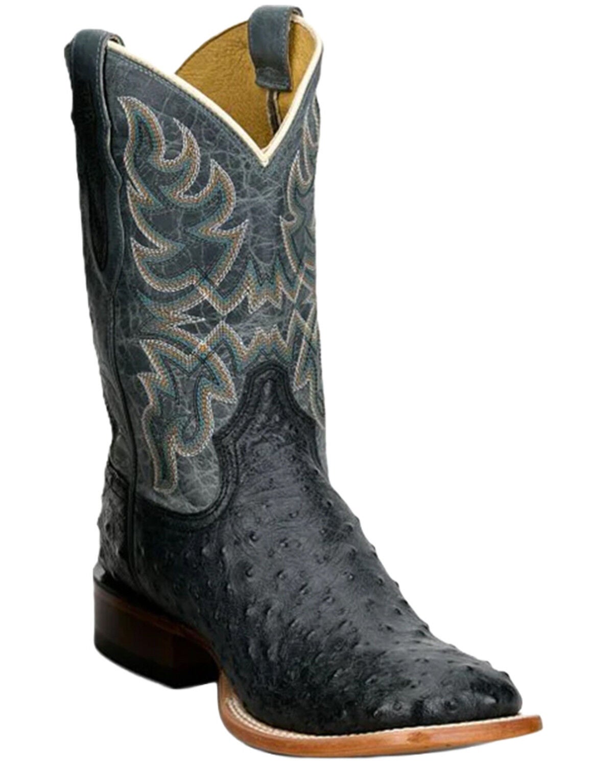Tony Lama Men's Blaine Exotic Ostrich Western Boots - Broad Square Toe, Grey, hi-res
