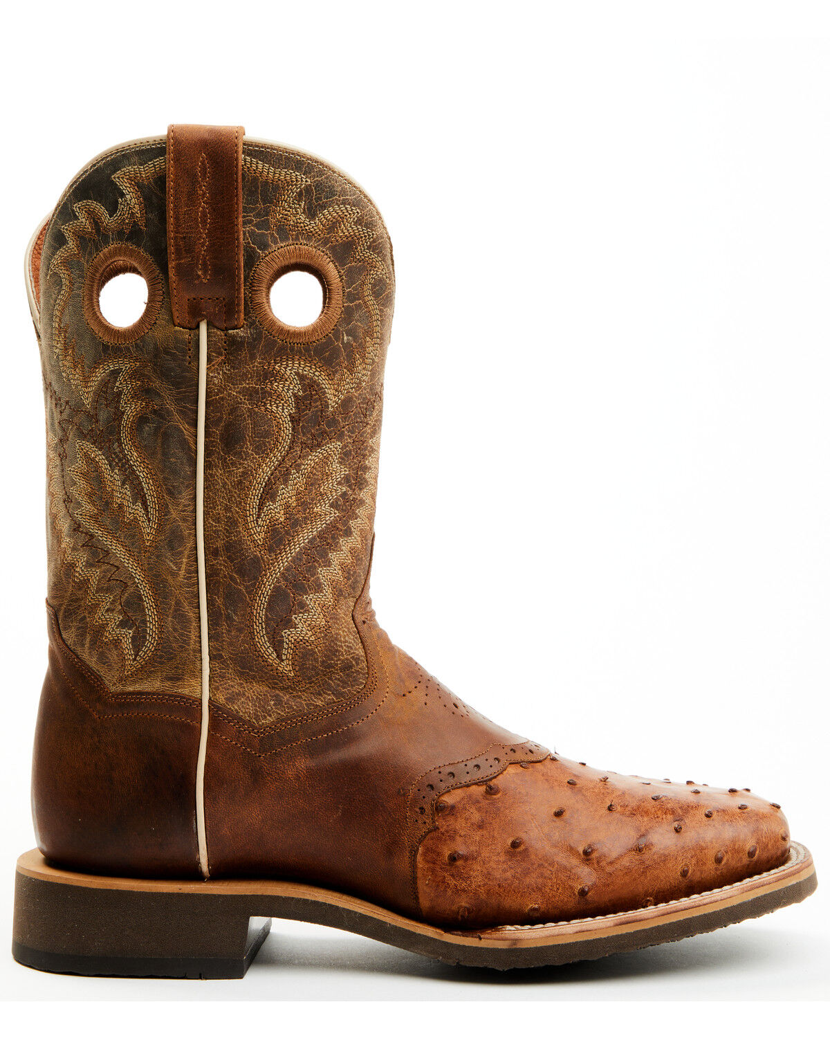 Image #2 - Dan Post Men's Exotic Full Quill Ostrich Western Boots - Broad Square Toe, Tan, hi-res