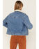 Wrangler Women's Light Wash Denim Sherpa Collar Western Jacket, Blue, hi-res