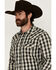 Image #2 - Cody James Men's Rey Plaid Print Long Sleeve Snap Western Shirt, Cream, hi-res