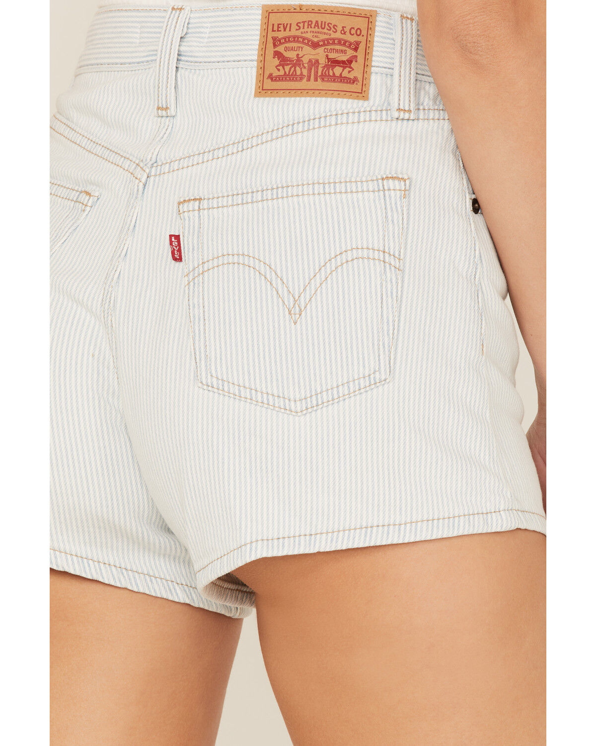 Image #4 - Levi's Women's High Rise Stripey Mom Denim Jean Shorts, , hi-res