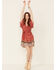 Angie Women's Ruffle Sleeve Tiered Dress, Red, hi-res