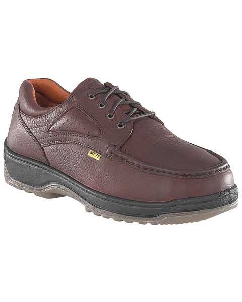 Image #1 - Florsheim Men's Compadre Internal Met Guard Lace-Up Oxford Shoes - Steel Toe, Brown, hi-res