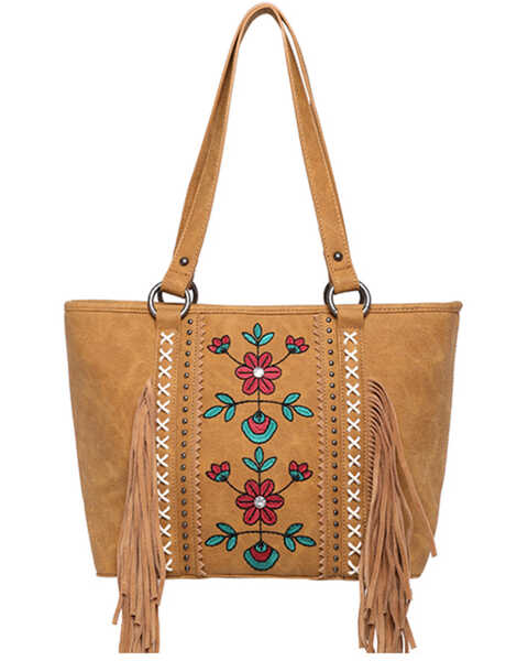 Montana West Women's Wrangler Floral Tote Bag, Mustard, hi-res