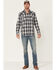 Image #2 - Moonshine Spirit Men's Talum Plaid Long Sleeve Snap Western Shirt, Navy, hi-res