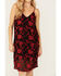 Image #3 - Wild Moss Women's Jacquard Cami Midi Dress, Red, hi-res