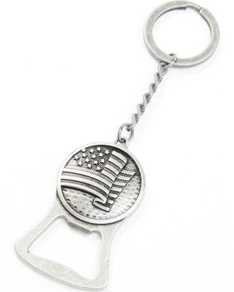 Image #1 - Cody James American Flag Bottle Opener Keychain, Silver, hi-res