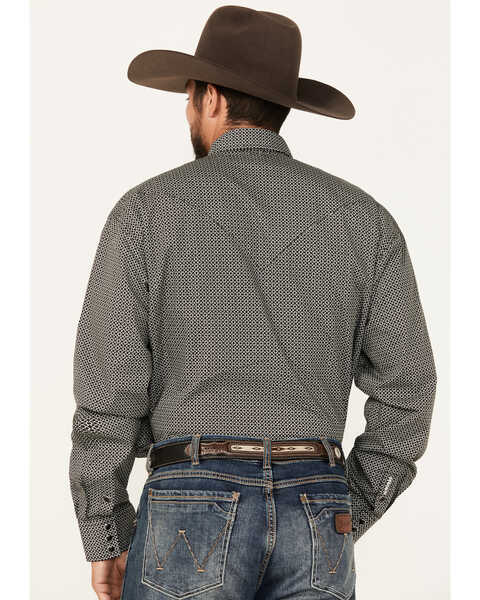 Image #4 - Stetson Men's Geo Print Long Sleeve Snap Western Shirt, Black, hi-res