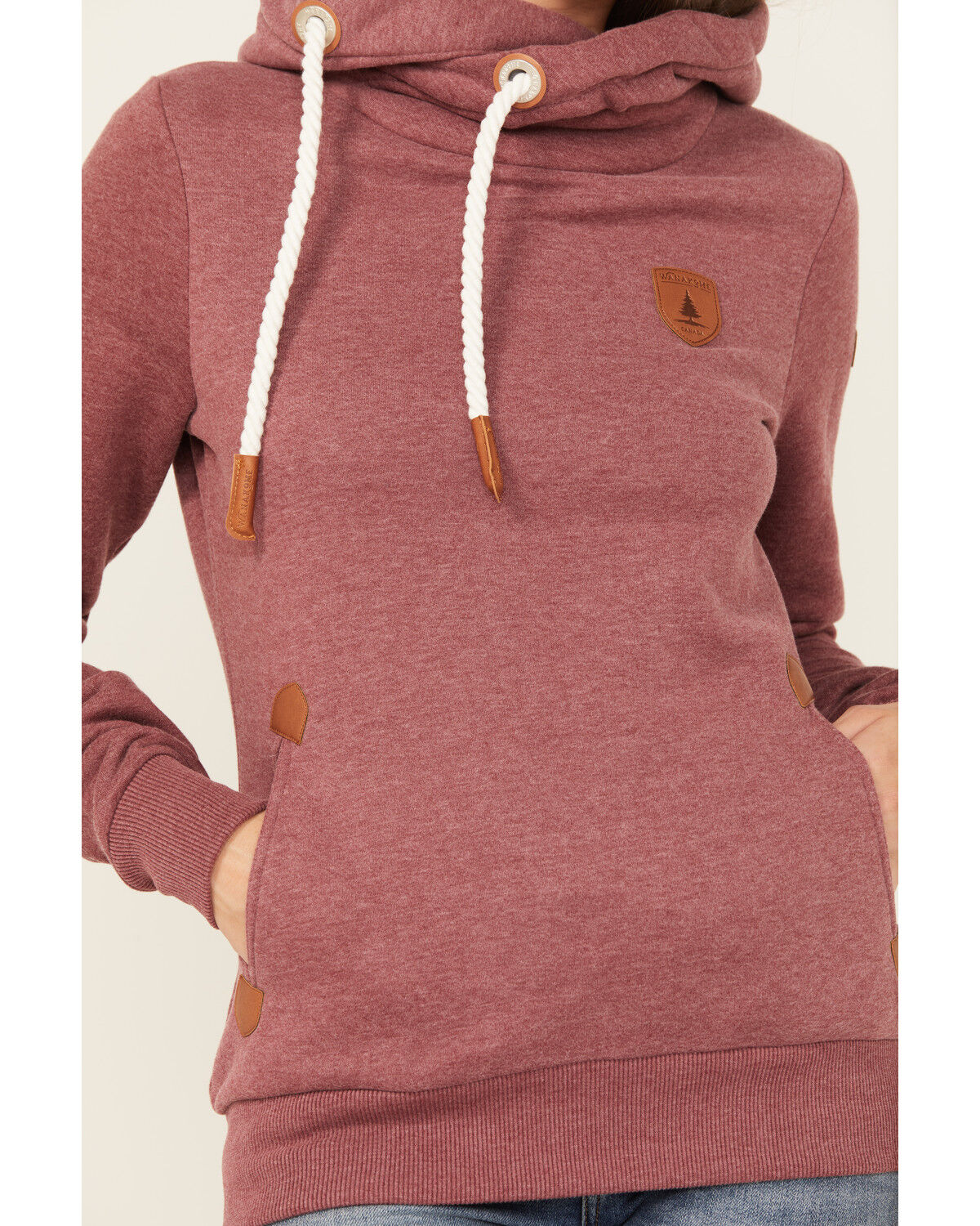 Image #3 - Wanakome Women's Artemis Cowl Neck Hoodie, Burgundy, hi-res