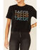 Rock & Roll Denim Women's Tacos Tacos Tacos Graphic Short Sleeve Tee , Charcoal, hi-res