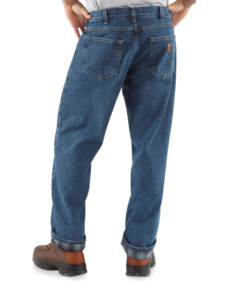 relaxed fit flannel lined work pants