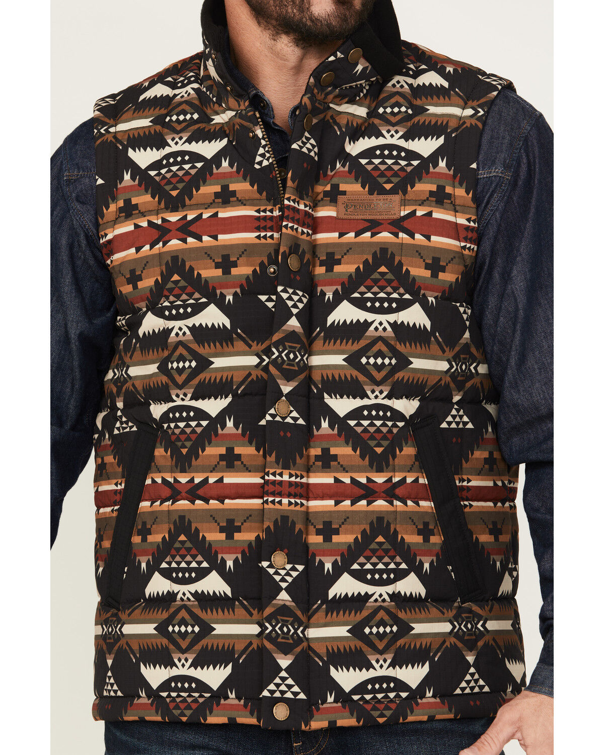 Image #3 - Pendleton Men's Cody Quilted Vest, Black, hi-res