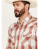 Image #2 - Ely Walker Men's Plaid Print Short Sleeve Pearl Snap Western Shirt, Rust Copper, hi-res