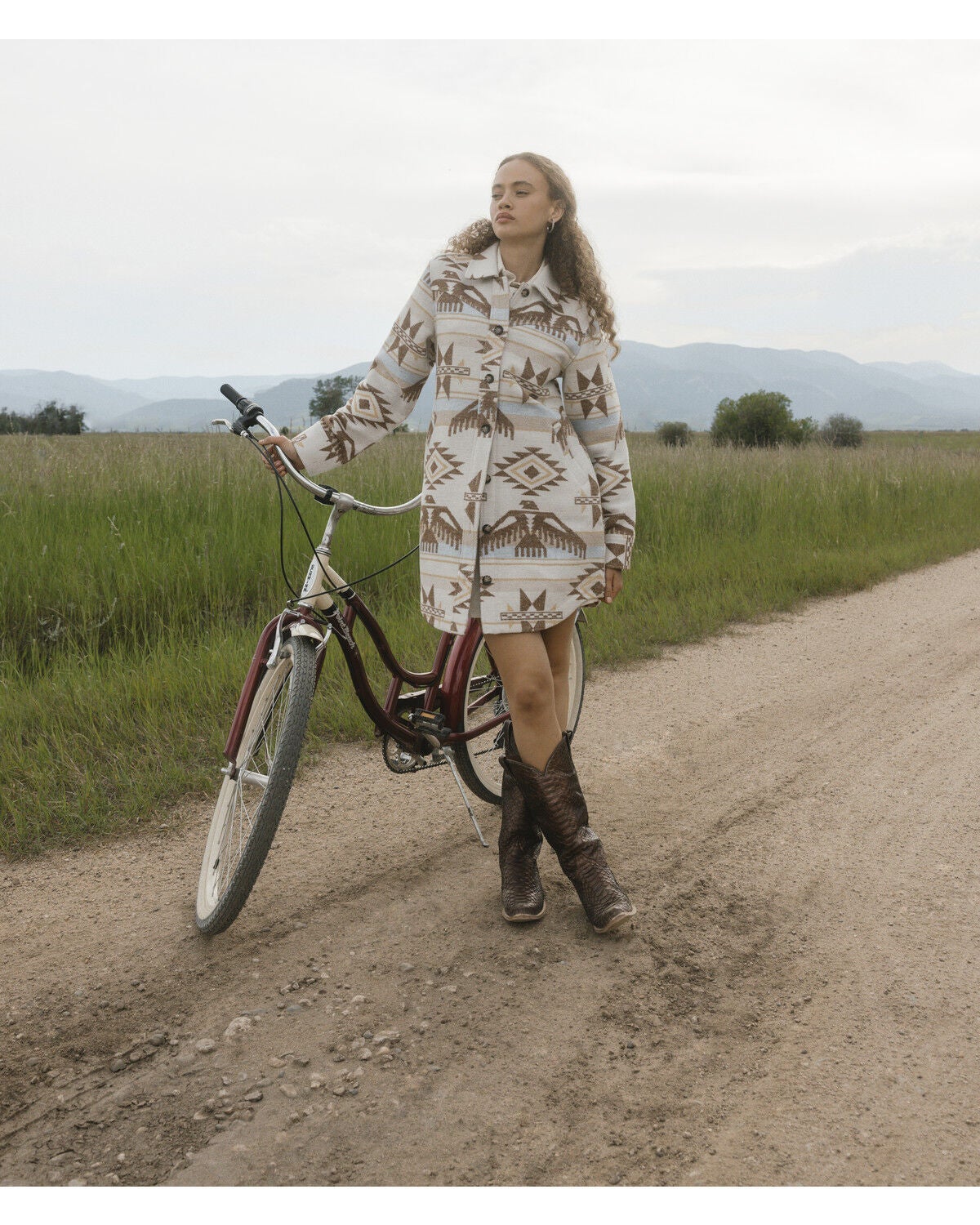 Image #1 - Idyllwind Women's Mcain Southwestern Print Button-Down Long Shacket, Cream, hi-res