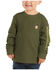 Image #1 - Carhartt Toddler Boys' Long Sleeve Pocket T-Shirt, Green, hi-res