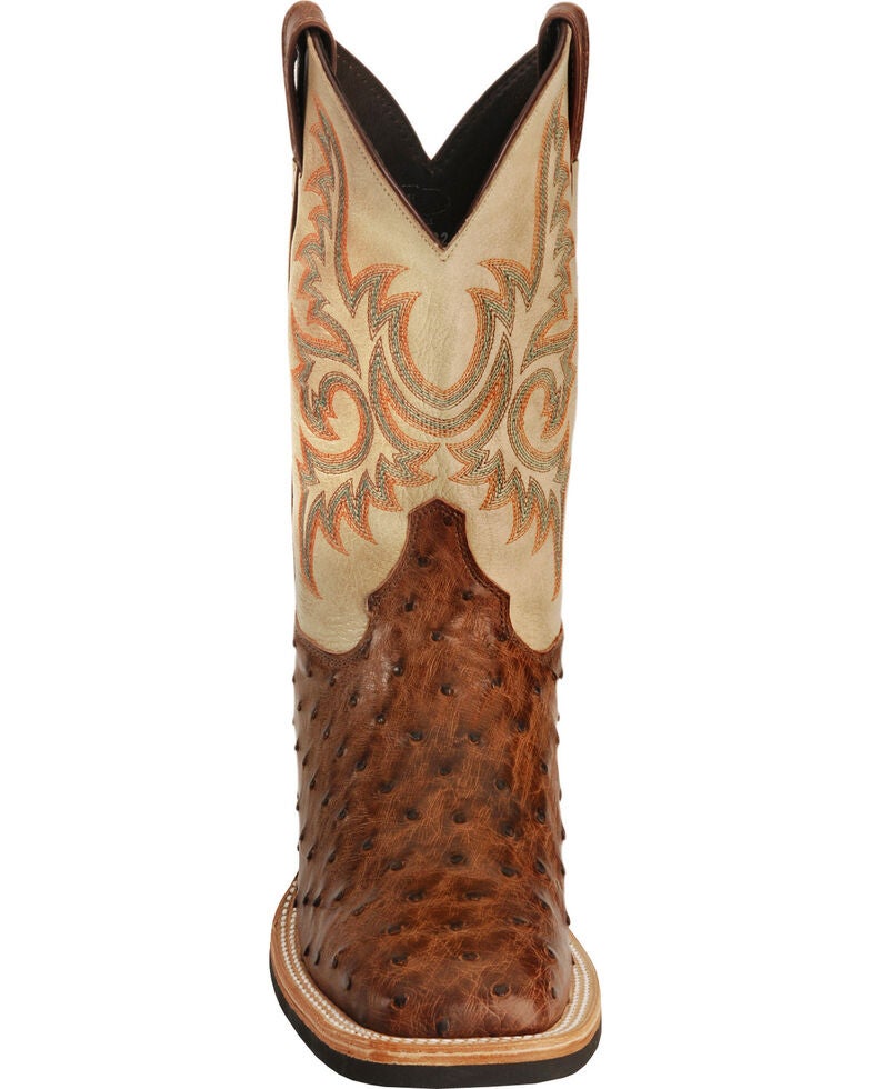 Justin AQHA Full Quill Ostrich Cowboy Boots - Square Toe | Sheplers