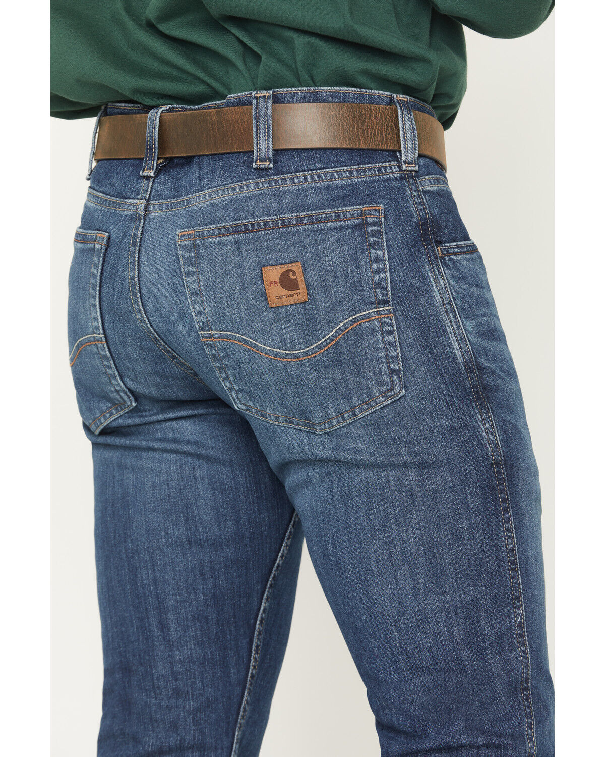 Image #4 - Carhartt Men's FR Tamarack Medium Wash Relaxed Bootcut Rugged Flex® Stretch Denim Jeans, Medium Wash, hi-res