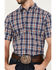 Image #3 - Cody James Men's Tequila Sunrise Plaid Print Short Sleeve Button-Down Stretch Western Shirt, Navy, hi-res