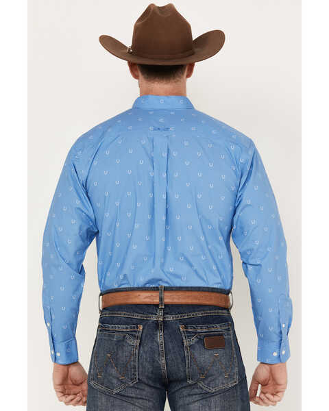 Image #4 - Ariat Men's Leroy Classic Fit Western Shirt, Blue, hi-res