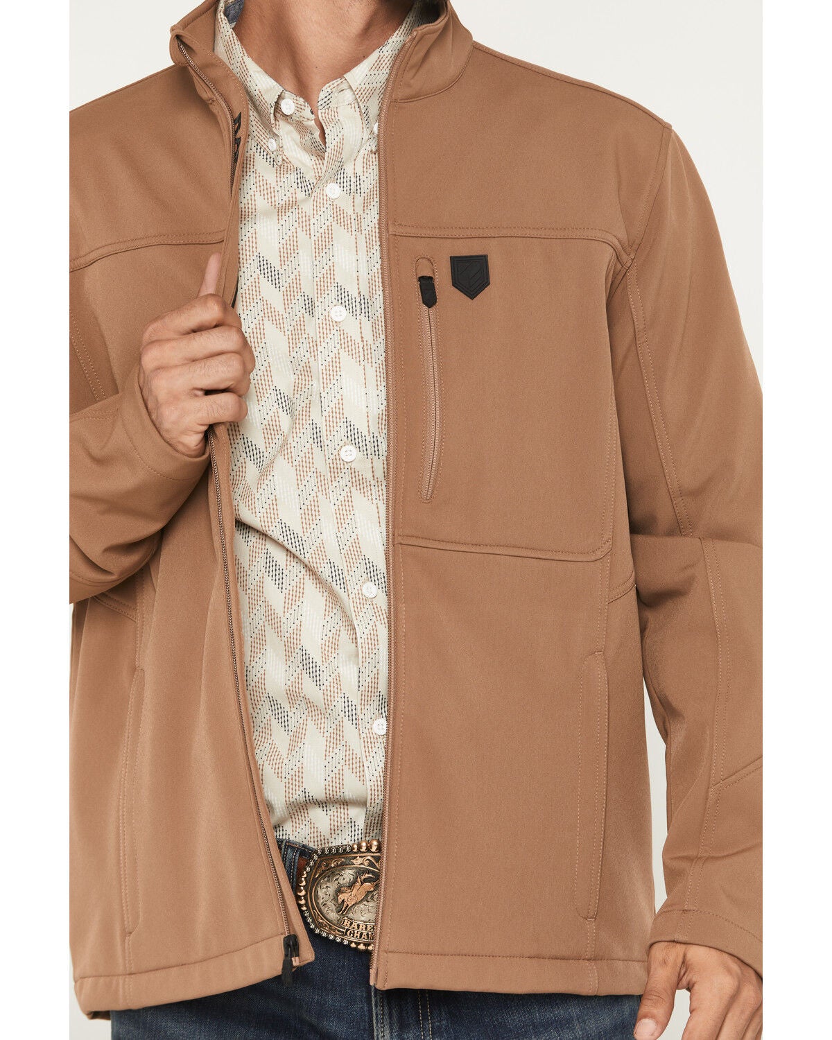 Image #3 - RANK 45&reg; Men's Richwood Solid Softshell Jacket - Big, Lt Brown, hi-res