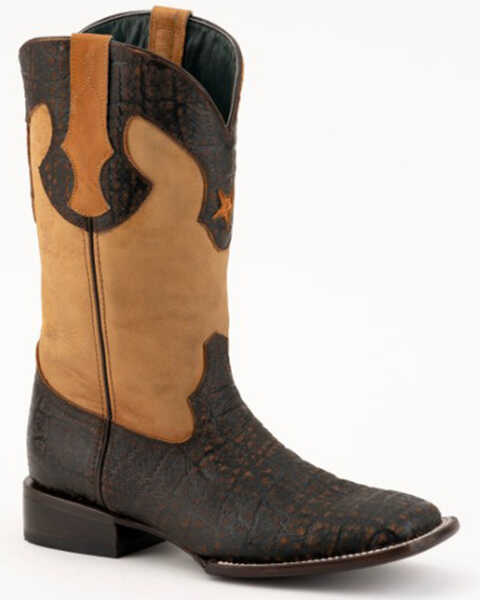 Image #1 - Ferrini Men's Acero Nicotine Elephant Print Western Boots - Square Toe , Jet Black, hi-res