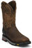 Image #1 - Justin Men's Driscoll EH Waterproof Met Guard Work Boots - Steel Toe, Mahogany, hi-res