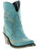 Liberty Black Women's Side Bug & Wrinkle Fontana Crack Short Western Boots - Pointed Toe, Turquoise, hi-res