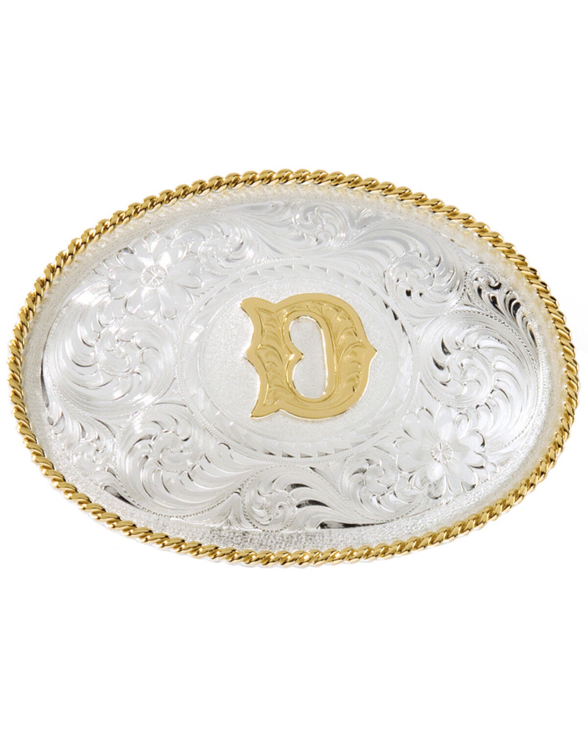 Montana Silversmiths Initial "D" Belt Buckle, Silver, hi-res