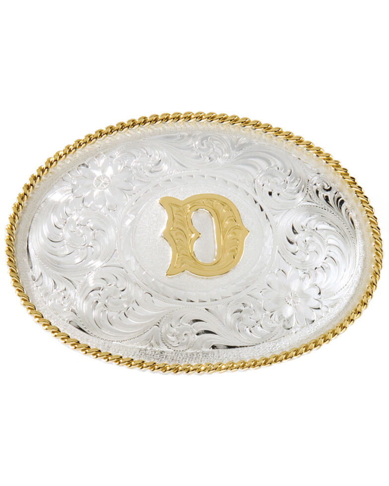 Montana Silversmiths Initial "D" Buckle, Silver, hi-res