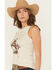 Image #2 - Shyanne Women's Bucking Horse Rib Knit Tank Top, Oatmeal, hi-res