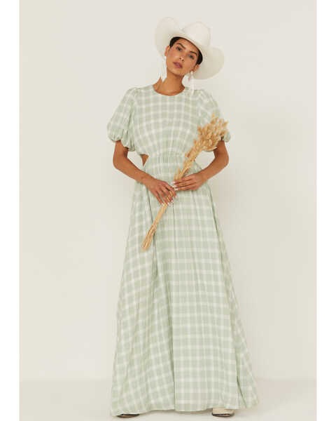 Image #1 - Show Me Your Mumu Women's Eloise Plaid Maxi Dress, Green, hi-res