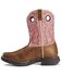 Durango Girls' Pink Cowgirl Boots - Square Toe, Tan, hi-res
