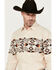 Image #2 - Panhandle Men's Southwestern Print Border Long Sleeve Pearl Snap Western Shirt, Natural, hi-res