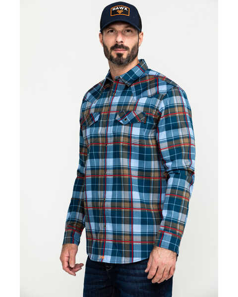 Image #3 - Cody James Men's FR Geo Print Long Sleeve Work Shirt - Tall, Light Blue, hi-res