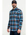 Cody James Men's FR Geo Print Long Sleeve Work Shirt - Tall, Light Blue, hi-res