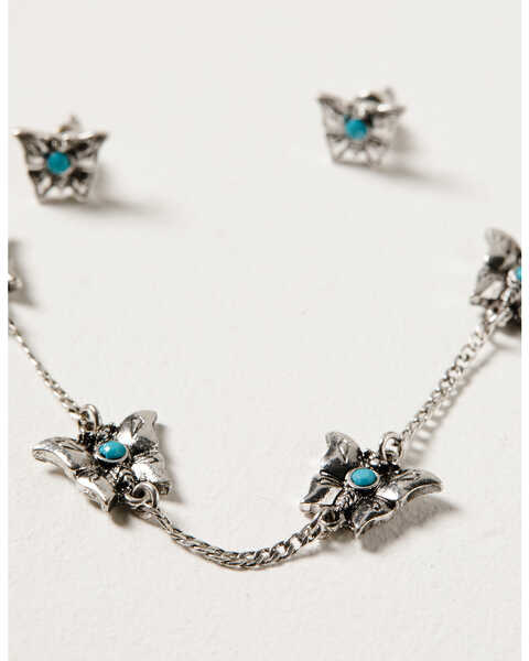 Image #2 - Shyanne Women's Wildflower Bloom Butterfly Charm Necklace Set - 2-Piece, Silver, hi-res