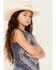 Image #2 - Rock & Roll Denim Girls' Bandana Print Tank, Blue, hi-res