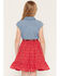 Image #4 - Sugar California Girls' Lace Denim Dress, Red, hi-res