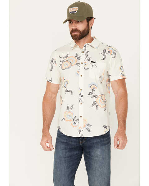 Brixton Men's Charter Field Floral Stretch Short Sleeve Button-Down Shirt, Off White, hi-res