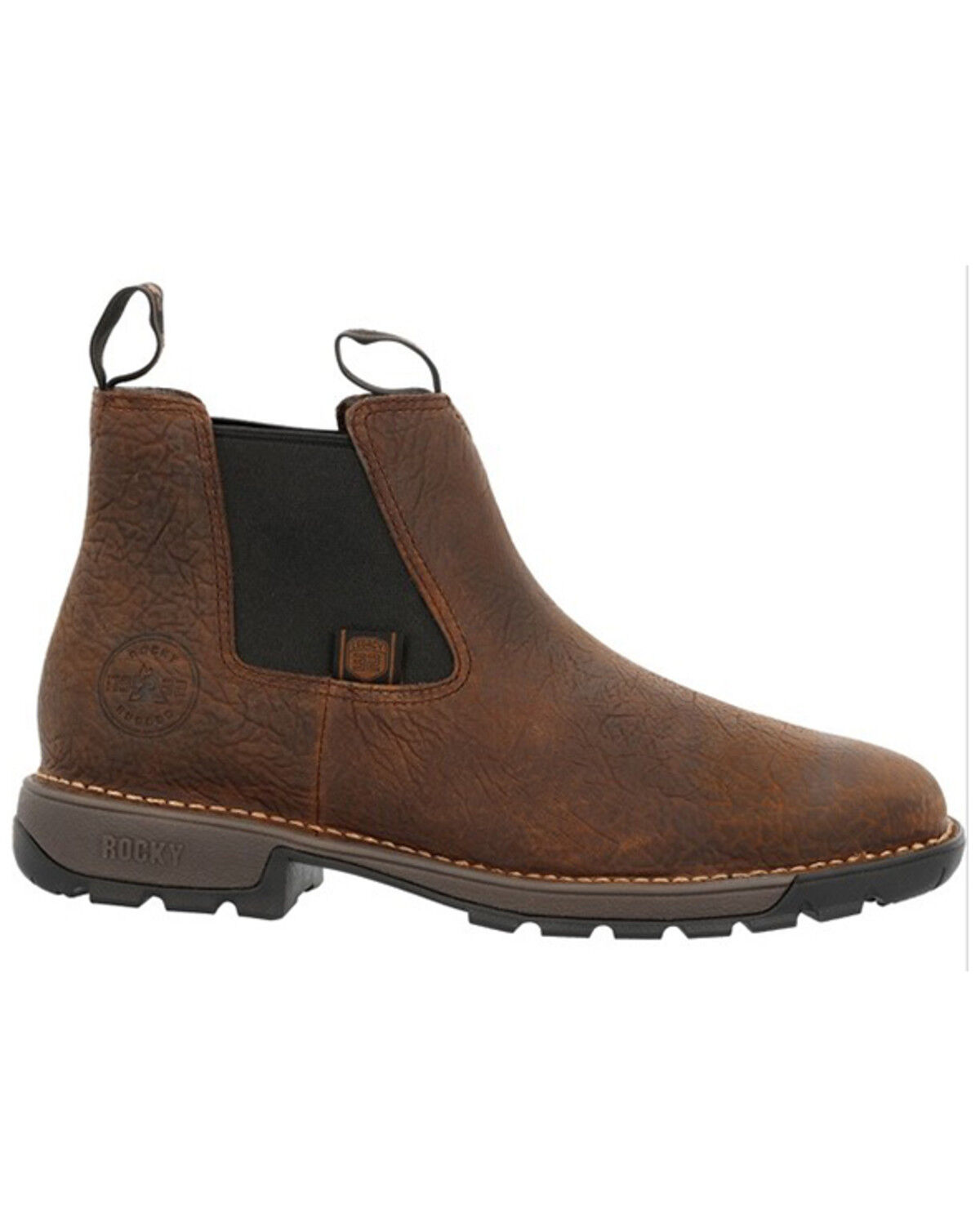 Image #2 - Rocky Men's Legacy 32 Twin Gore Western Work Chelsea Boots - Square Toe, Dark Brown, hi-res
