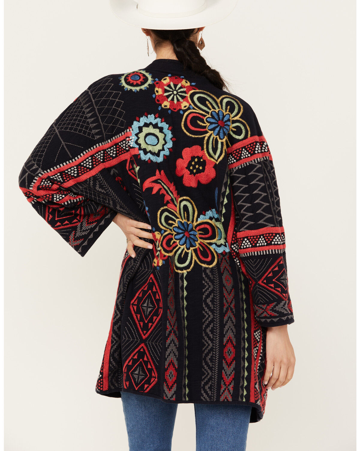 Image #4 - Johnny Was Women's Rahi Kimono, Navy, hi-res