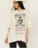 Image #1 - Day Dreamer Women's Willie Nelson Short Sleeve Oversized Graphic Tee, White, hi-res